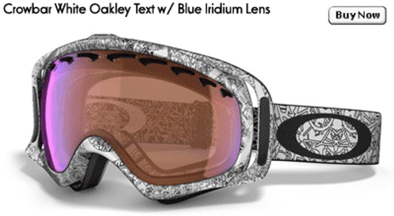 ￼Oakley crowbar Oakley Crowbar White Oakley Text Goggles w/ Blue Iridium