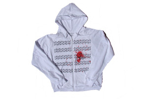 Joystick Zip Hoodie- White Joystick Zip Hoodie- White