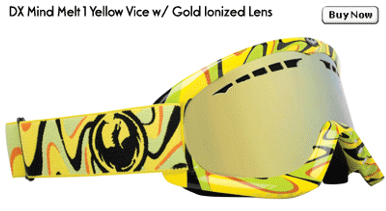 Dragon DX Mind Melt  Yellow Vice Goggles w/ Gold Ionized Lens