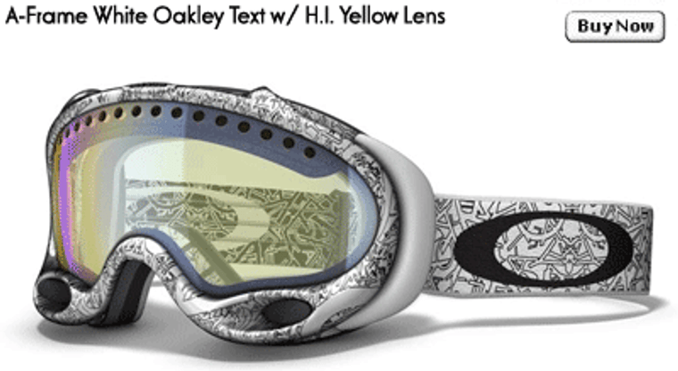 Oakley A-Frame White Oakley Text Goggles w/ H.I. Yellow Lens