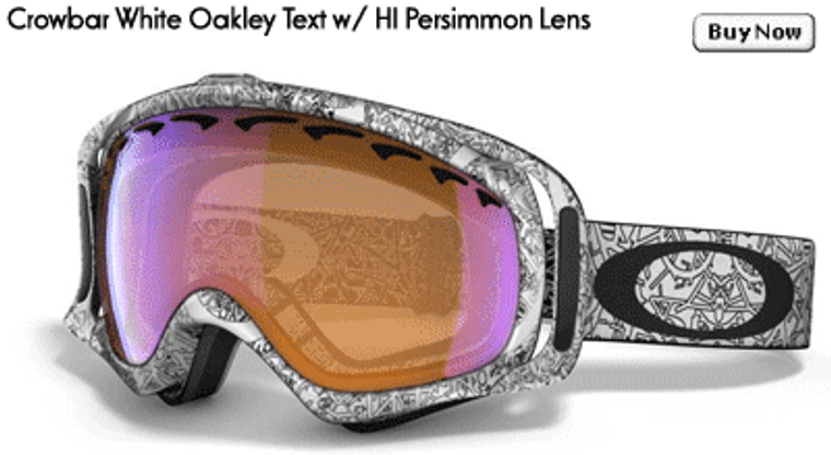 Oakley Crowbar White Oakley Text Goggles w/ H.I. Persimmon Lens