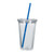 Clear Tumbler with Blue Straw