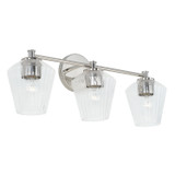 Capital Lighting Beau Three Light Vanity in Polished Nickel - 141431PN-507