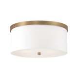Capital Lighting Midtown Three Light Flush Mount in Aged Brass - 2015AD-480