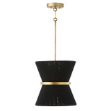 Capital Lighting Cecilia One Light Pendant in Black Rope and Patinaed Brass - 341211KP