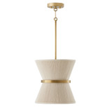 Capital Lighting Cecilia One Light Pendant in Bleached Natural Rope and Patinaed Brass - 341211NP
