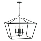Capital Lighting Grady Four Light Pendant in Black Iron - 350641BI