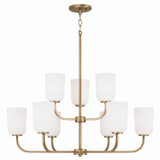 Capital Lighting Lawson Nine Light Chandelier in Aged Brass - 448891AD-542