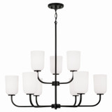 Capital Lighting Lawson Nine Light Chandelier in Matte Black - 448891MB-542