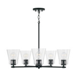 Capital Lighting Baker Five Light Chandelier in Matte Black - 446951MB-533