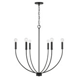 Capital Lighting Ansley Six Light Chandelier in Matte Black - 452161MB
