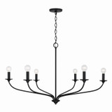 Capital Lighting Dolan Six Light Chandelier in Matte Black - 449961MB