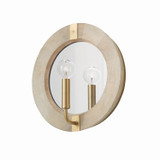 Capital Lighting Finn One Light Wall Sconce in White Wash and Matte Brass - 647311WS