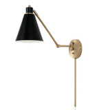 Capital Lighting Bradley One Light Wall Sconce in Aged Brass and Black - 650111AB