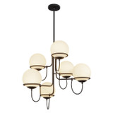 Alora Alba Six Light Chandelier in Matte Black/Opal Glass - CH458632MBOP