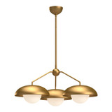 Alora Rubio Three Light Chandelier in Aged Gold/Opal Matte Glass - CH522328AGOP