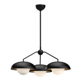 Alora Rubio Three Light Chandelier in Matte Black/Opal Matte Glass - CH522328MBOP