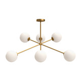 Alora Cassia Six Light Chandelier in Aged Gold/Opal Matte Glass - CH549640AGOP