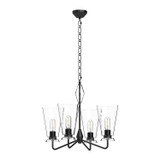 Alora Salem Four Light Chandelier in Clear Glass/Matte Black - CH570423MBCL