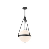 Alora Harmony Three Light Pendant in Matte Black/Glossy Opal Glass - PD406414MBGO