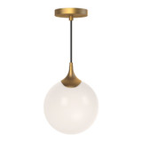 Alora Nouveau One Light Pendant in Aged Gold/Opal Matte Glass - PD505108AGOP