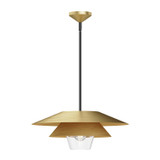 Alora Tetsu One Light Pendant in Brushed Gold/Clear Glass - PD475120BGCL