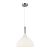 Alora Belleview One Light Pendant in Brushed Nickel/Opal Glass - PD532312BNOP