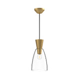 Alora Arlo One Light Pendant in Brushed Gold/Clear Glass - PD534007BGCL