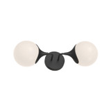 Alora Nouveau Two Light Vanity in Matte Black/Opal Matte Glass - WV505219MBOP