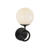 Alora Fiore One Light Wall Vanity in Matte Black/Glossy Opal Glass - WV407306MBGO