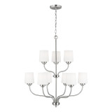 Generation Lighting Windom Nine Light Chandelier in Brushed Nickel - 3102809-962