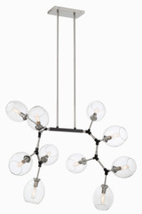 George Kovacs Nexpo Ten Light Chandelier in Brushed Nickel W/Black Accents - P1360-619