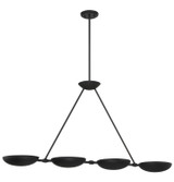 George Kovacs Undertas Four Light Island Pendant in Textured Black - P1318-076