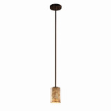 Justice Designs Alabaster Rocks One Light Pendant in Dark Bronze - ALR-8815-10-DBRZ-RIGID