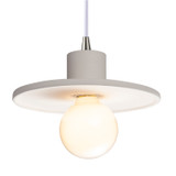 Justice Designs Radiance One Light Pendant in Bisque - CER-6325-BIS-NCKL-WTCD
