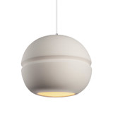 Justice Designs Radiance One Light Pendant in Bisque - CER-6415-BIS-NCKL-WTCD
