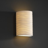 Justice Designs Porcelina Two Light Wall Sconce in Faux Porcelain Resin - PNA-0945-WAVE