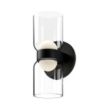 Kuzco Lighting Cedar LED Wall Sconce in Black/Clear - WS52511-BK/CL