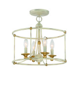 Minka-Lavery Westchester County Four Light Semi Flush Mount in Farm House White With Gilded G - 1049-701
