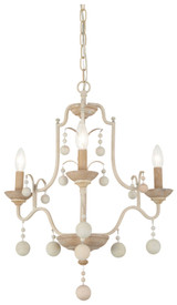 Minka-Lavery Colonial Charm Three Light Chandelier in White Wash & Sun Dried Clay - 2663-717