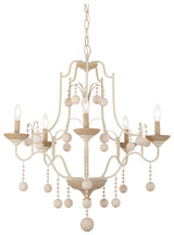 Minka-Lavery Colonial Charm Five Light Chandelier in White Wash & Sun Dried Clay - 2665-717