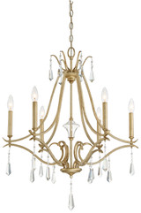 Minka-Lavery Laurel Estate Six Light Chandelier in Brio Gold - 4446-582