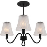 Quoizel McKinney Three Light Semi-Flush Mount in Matte Black - MCK1722MBK