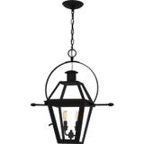 Quoizel Rue De Royal Two Light Outdoor Hanging Lantern in Earth Black - RO1911EK