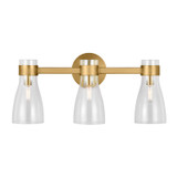 Visual Comfort Studio Moritz Three Light Bath Fixture in Burnished Brass - AEV1003BBS