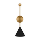 Visual Comfort Studio Cosmo One Light Bath Fixture in Midnight Black and Burnished Brass - AEW1051MBKBBS