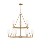 Visual Comfort Studio Egmont Nine Light Chandelier in Satin Brass - DJC1099SB