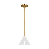 Visual Comfort Studio Cambre LED Pendant in Matte White and Burnished Brass - KP1121MWTBBS-L1