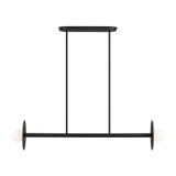Visual Comfort Studio Nodes Two Light Linear Chandelier in Midnight Black - KC1012MBK