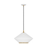Visual Comfort Studio Stanza One Light Pendant in Matte White - TP1221MWTBBS